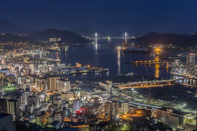 夜景　展望台　写真　ハイアングル