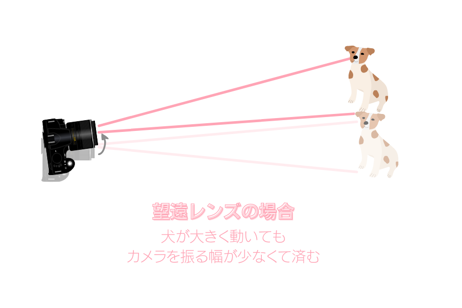 カメラ　図　望遠レンズ　ふり幅