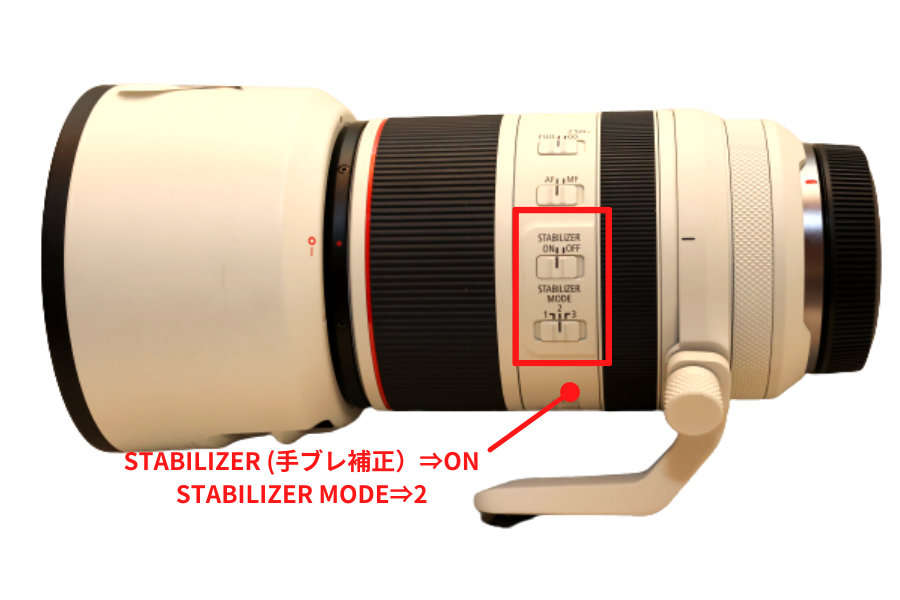 望遠レンズ 手振れ補正モード 流し撮りモード 解説 写真