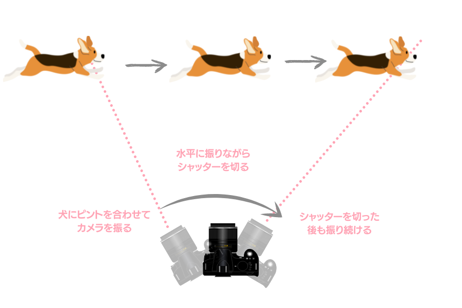 流し撮りで躍動感を演出